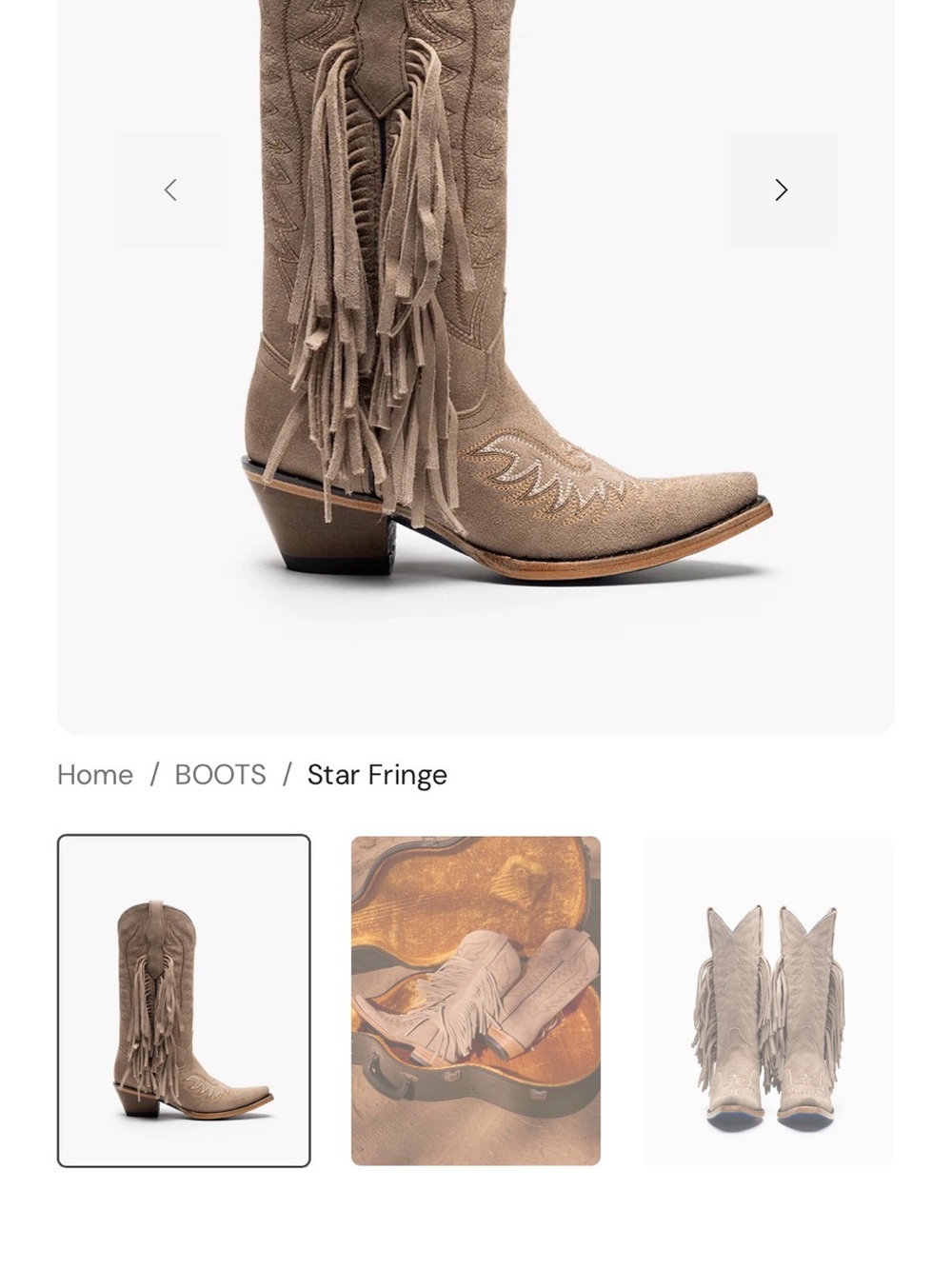 Star Fringe Women's Knee-High Heeled Boots - Taupe